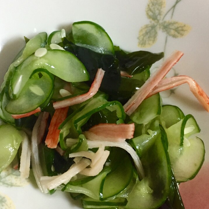 実家の味*わかめときゅうりの酢の物